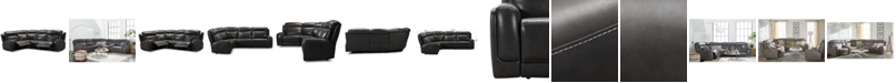 Furniture CLOSEOUT! Winterton 4-Pc. Leather Sectional Sofa With 2 Power Recliners, Power Headrests, Lumbar & USB Power Outlet